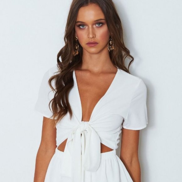 WHITE FOX Instant Crush White Playsuit Medium - Picture 3 of 7